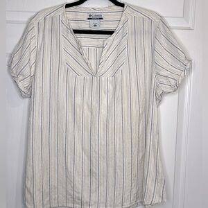COLUMBIA Womens Loose Fit Striped Blouse - Size XL